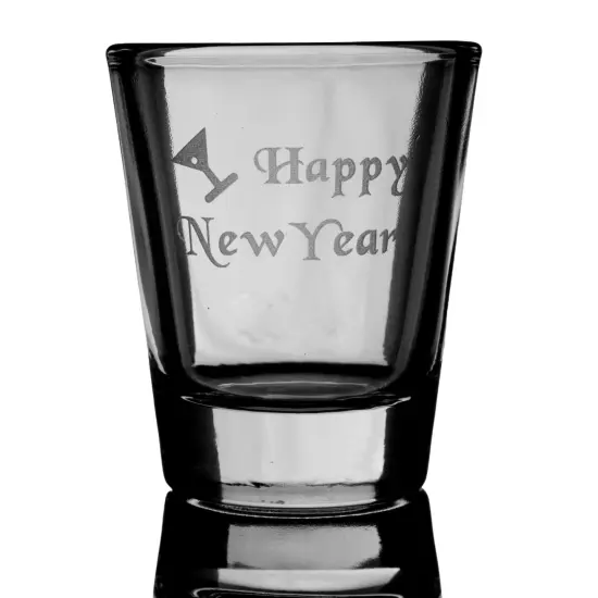 2oz Happy New Year SHOT GLASS {1}