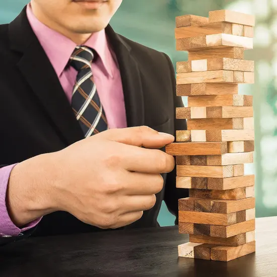 WE Games Mini Wooden Blocks Stacking Tower Game - 5.5 inches Tall {5}