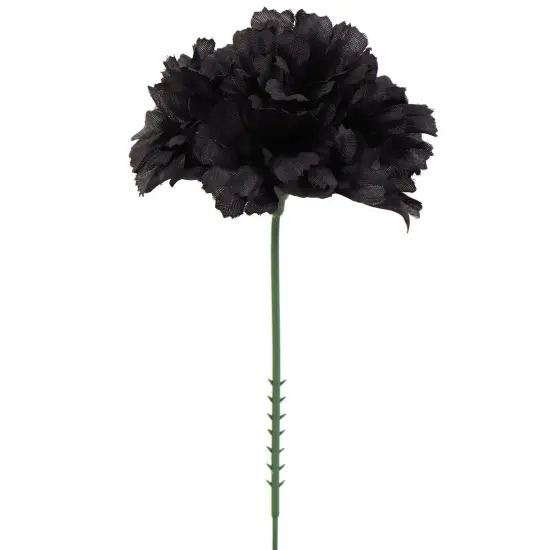 100-Pack: Black Silk Carnation Picks, 5" Stems, 3.5" Wide, Artificial Flowers, Floral Picks, Floral Home by Artificial Flowers {1}