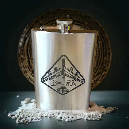 8oz B52 Bomber Stainless Steel Flask {3}