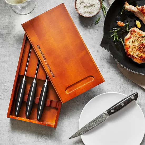 KRAMER by ZWILLING EUROLINE Damascus Collection 4-pc Steak Set {5}