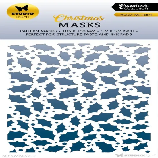 Studio Light Essentials Stencil 4.13"X5.90"-Nr. 217, Holly Pattern {1}