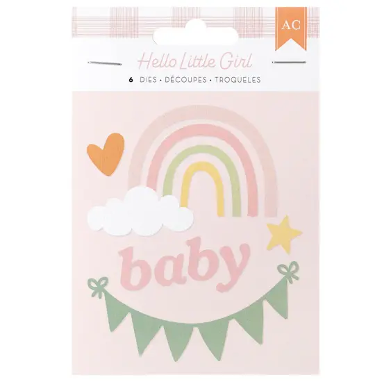American Crafts Hello Little Girl Metal Die Set-6/Pkg {1}