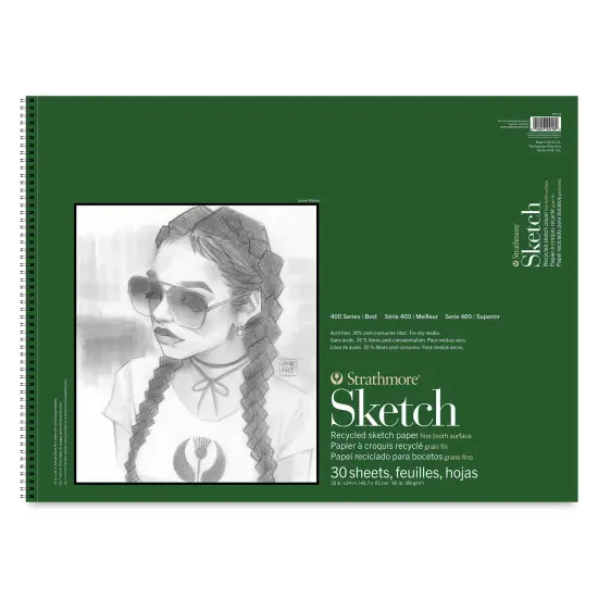 Strathmore 400 Series Recycled Sketch Pad - 18"x 24", Landscape, 30 Sheets {1}