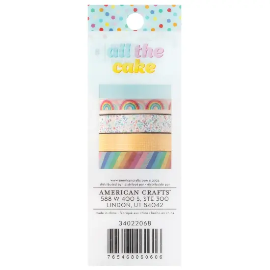 Pebbles All The Cake Washi Tape 8/Pkg-W/Foil Accents {3}
