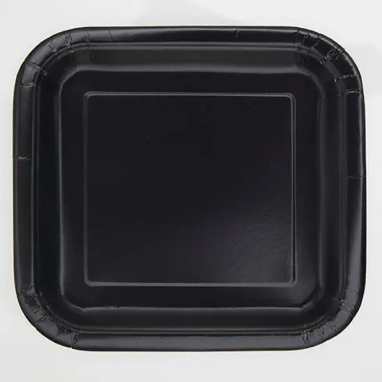 Black 7" Square Plates, 16ct {1}