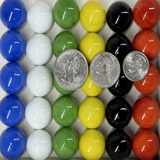 30 Glass Marbles 3/4 Inch (19mm) Replacement Aggravation Board Game Dirty Jokers {5}
