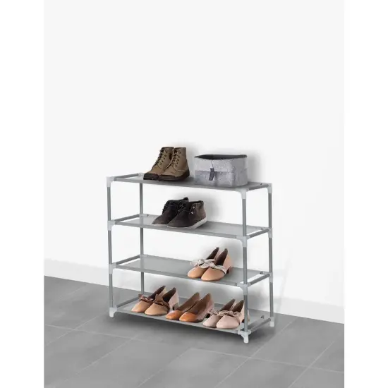 4-Tier Shoe Storage and Organizer Rack Gray {5}