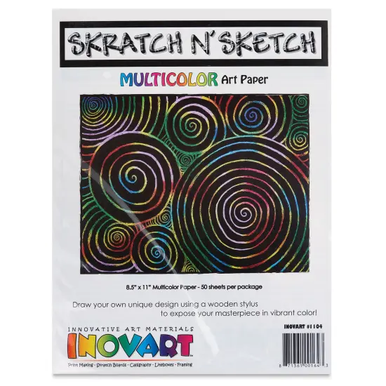 Inovart Skratch N' Sketch Scratch Paper - Multicolor, Pkg of 50 {1}