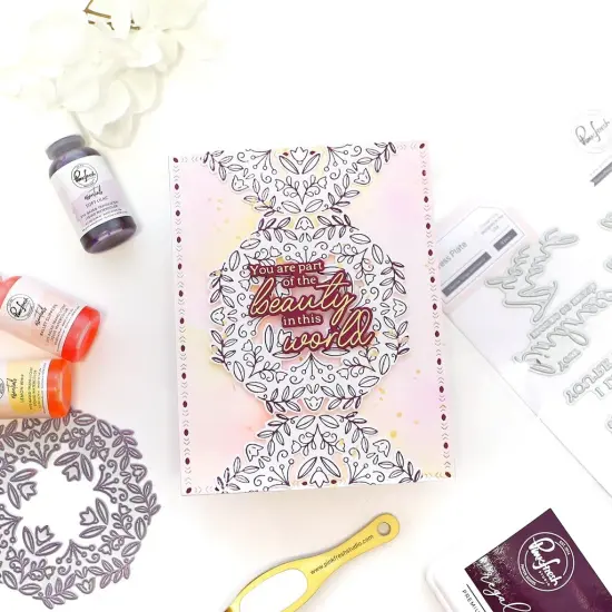 Pinkfresh Studio Press Plate-Floral Octagon Frame {7}