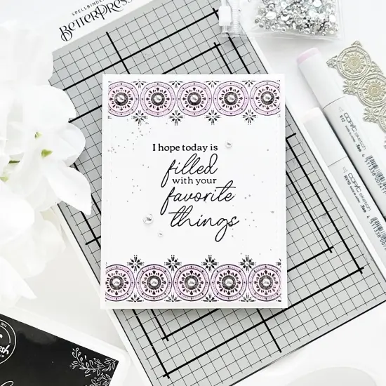 Pinkfresh Studio Press Plate-Medallion Border {4}