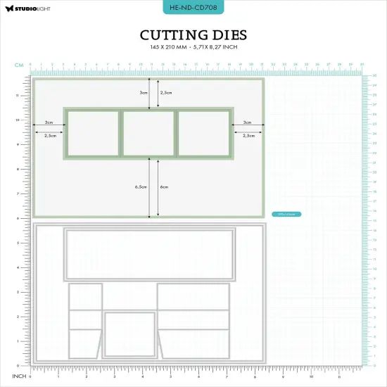 Studio Light HEN Natures Dream Cutting Die-Nr. 708, A5 Trio Flip Card {4}