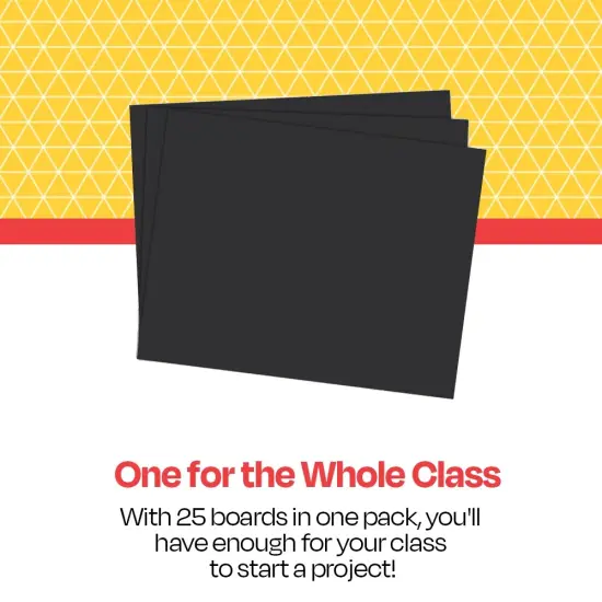 School Smart Railroad Board, 22 x 28 Inches, 6-Ply, Black, Pack of 25 {6}