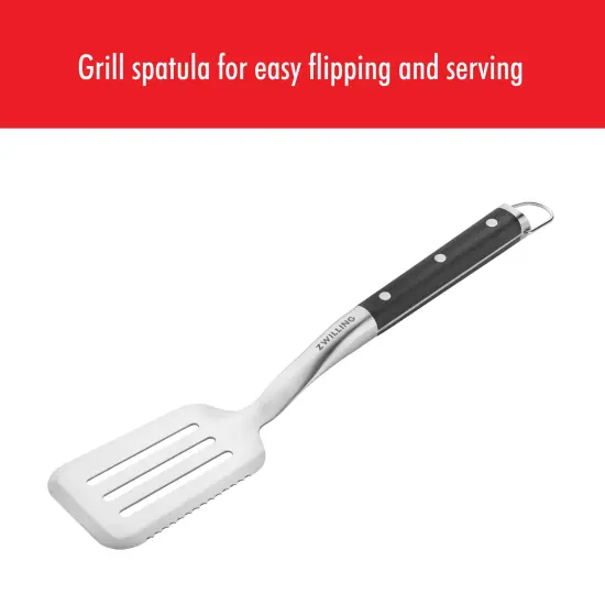 ZWILLING BBQ+ 17-inch Triple-Rivet Stainless Steel Grill Spatula with Serrated Edge {3}