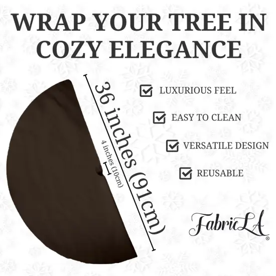 FabricLA 36" Chocolate Faux Fur Christmas Tree Skirt - Fluffy Plush Tree Skirt (91cm) for Holiday Decorations {3}