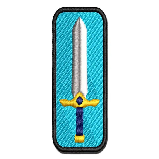 Sword Blade Fighter Fantasy Weapon Multi-Color Embroidered Iron-On or Hook & Loop Patch Applique {1}