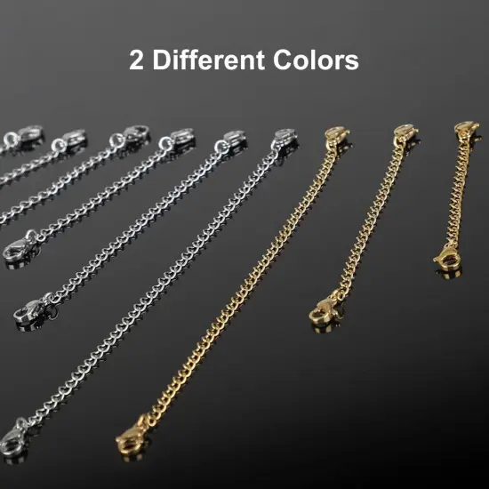 12X Extender Safety Chain Jewelry Necklace Bracelet Lobster Lock Stainless Steel {2}