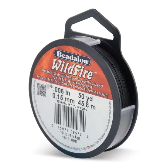 Beadalon WildFire Beading Thread - Black, 0.006", 50 yds {1}