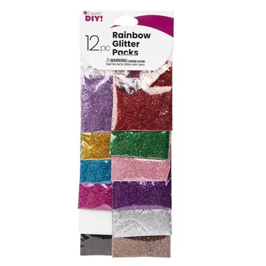 CousinDIY Glitter 12/Pkg-Rainbow {1}