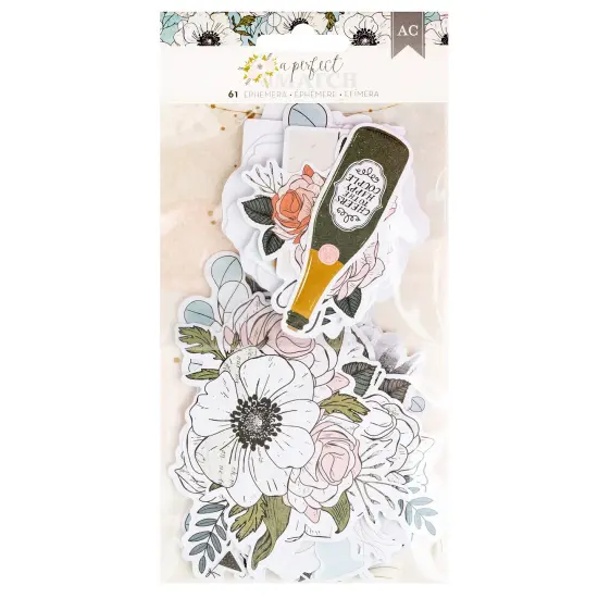 American Crafts A Perfect Match Ephemera Die-Cuts 61/Pkg-Icons, Vellum Gold Foil {1}