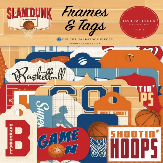 Carta Bella Cardstock Ephemera 33/Pkg-Frames & Tags, Slam Dunk {1}