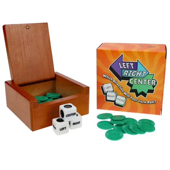 LRC - Left Right Center Dice Game in a Wooden Box {1}
