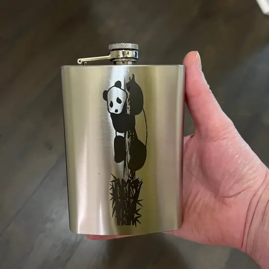 8oz Panda Stainless Steel Flask {3}