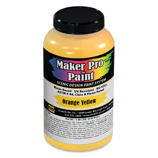 Smooth-On Maker Pro Acrylic-Urethane Paint - Orange Yellow, 16 oz {1}