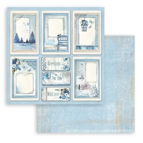 Stamperia Double-Sided Cardstock 12"X12"-Blue Land Cards {1}