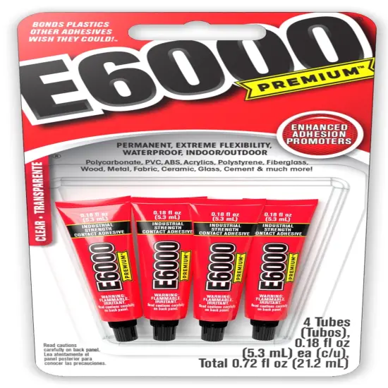 E6000 Premium Clear Adhesive Mini Pack 4/Pkg-.18oz Each {1}