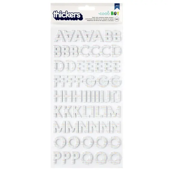 Pebbles Cool Boy Thickers Stickers 143/Pkg-Alpha {1}