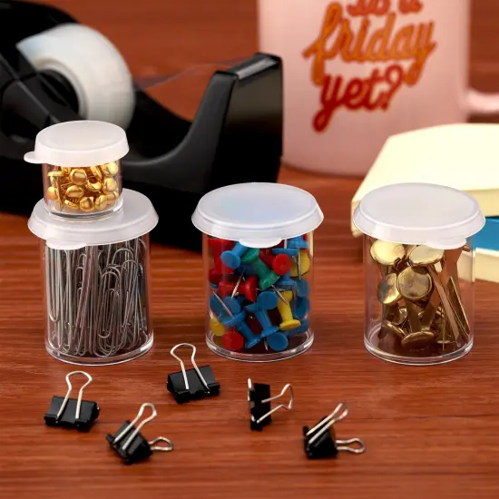 Creative Mark Assorted Pack of 14 Storage Cups - 8 Small 10 ml & 6 Large 45 ml Durable Clear Plastic Paint Containers with Lids for Artists, Students, Professionals {3}