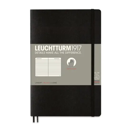 Leuchtturm1917 Ruled Softcover Notebook - Black, 5" x 7-1/2" {1}
