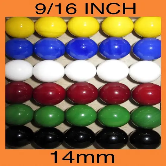 30 Solid Color Replacement Marbles Chinese Aggravation Dirty Game 14mm GLASS {1}