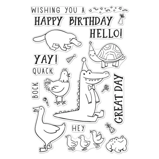 Hero Arts Clear Stamps 4"X6"-Birthday Animals {5}