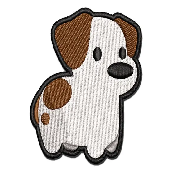 Stubby Jack Russell Terrier Dog Puppy Multi-Color Embroidered Iron-On or Hook & Loop Patch Applique {1}