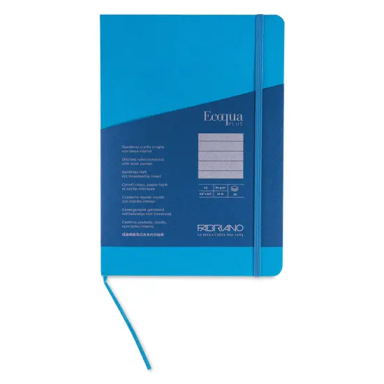 Fabriano EcoQua Plus Stitch-Bound Notebook - Turquoise, 5-4/5" x 8-1/4", Lined {1}