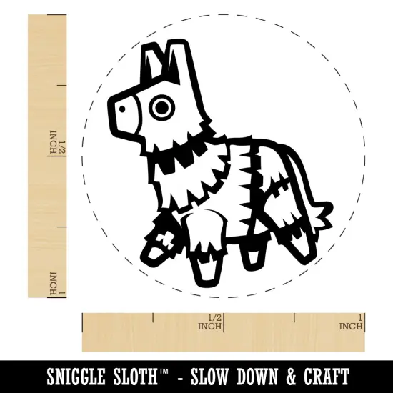 Fiesta Donkey Party Pinata Self-Inking Rubber Stamp for Stamping Crafting Planners Blue {1}