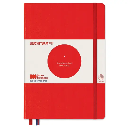 Leuchtturm1917 Bauhaus Notebook - Red/Royal Blue, 5-3/4" x 8-1/4", Dotted {1}