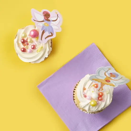 Big Dot of Happiness Let's Be Fairies - Cupcake Decoration - Fairy Garden Birthday Party Cupcake Wrappers and Treat Picks Kit - Set of 24 {3}