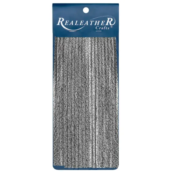 Realeather(R) Crafts Metallic Deerskin Fringe 2"X6" 2/Pkg-Gunmetal {1}