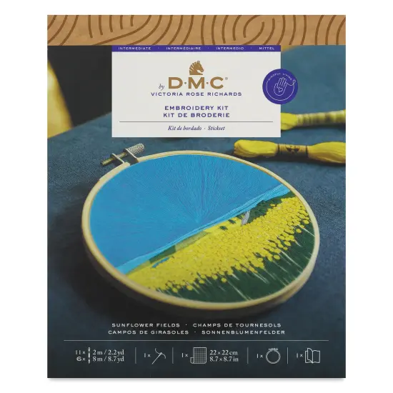 DMC The Designer Collection Embroidery Kits - &ldquo;Sunflower Fields&rdquo; by Victoria Rose Richards, Intermediate {1}
