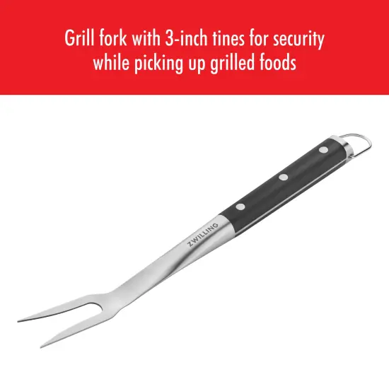 ZWILLING BBQ+ 16-inch Triple-Rivet Stainless Steel Grill Meat Fork {3}