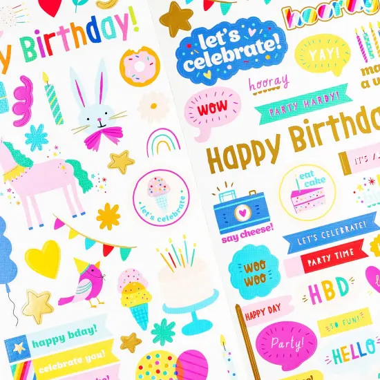 Pebbles All The Cake Cardstock Stickers 6"X12" 78/Pkg-W/Foil Accents {4}