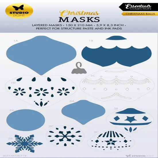 Studio Light Essentials Stencil 5.90"X8.25"-Nr. 218, Christmas Balls {1}