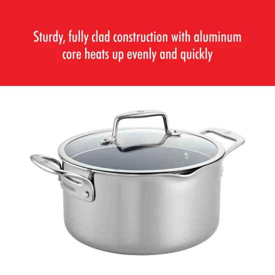 ZWILLING Clad CFX 6-qt Stainless Steel Ceramic Nonstick Dutch Oven {4}