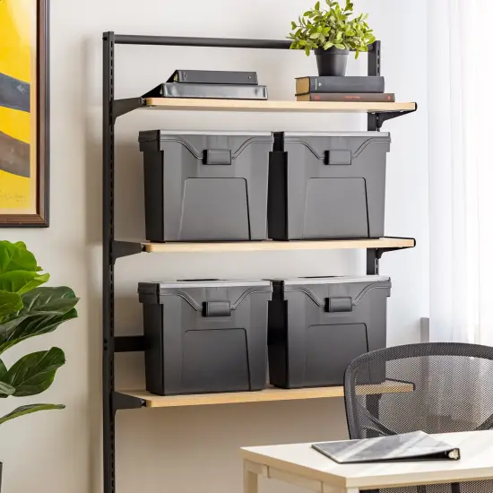 IRIS USA Portable Letter Size File Box with Handle for Hanging Folders {2}