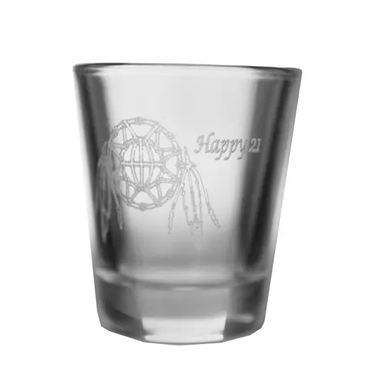 2oz Dreamcatcher happy 21 shot glass {1}