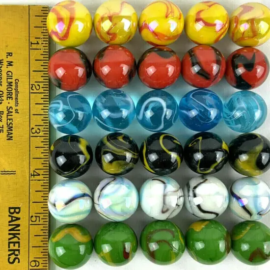 LARGE 30 DELUXE 1" (25mm) Replacement Marbles Aggravation Board game GLASS {2}