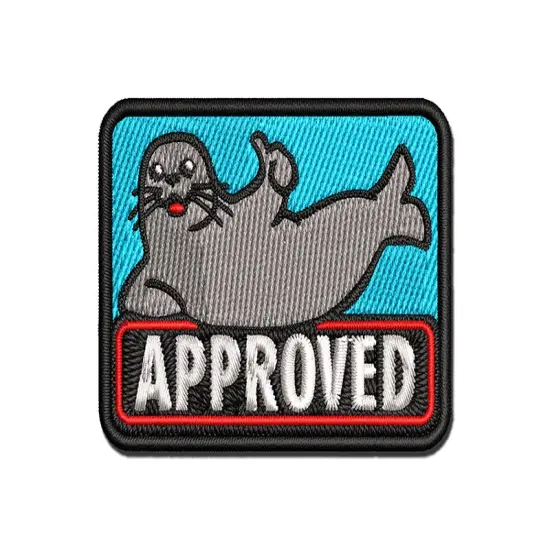 Seal of Approval Approved Recognition Teacher Multi-Color Embroidered Iron-On or Hook & Loop Patch Applique {1}